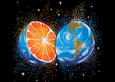 Orange earth splashing