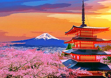 Japanese Mountain Sunset