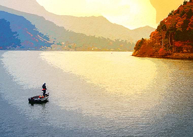 Japan Lake Fisherman