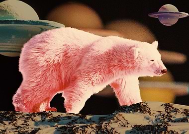 A polar bear in the space