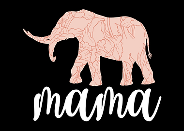 Elephant Mama Flowers Cute