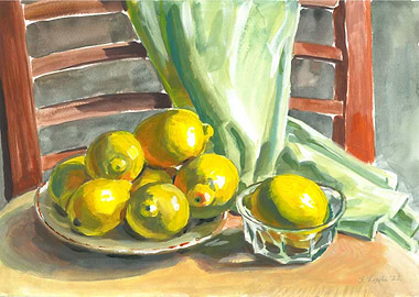 A plate of lemons