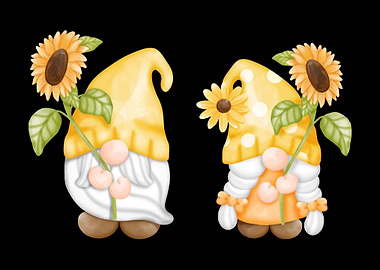 Sunflower Gnome Gardening