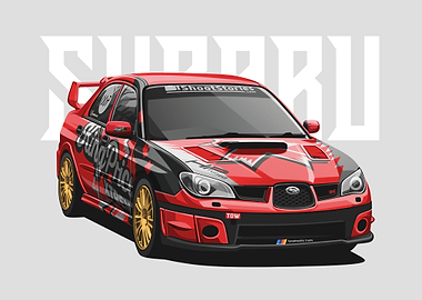 subaru wrx sti red