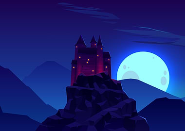Castle and moon