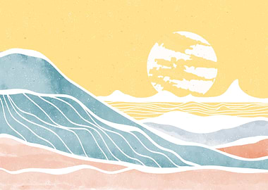 Mountain and ocean wave