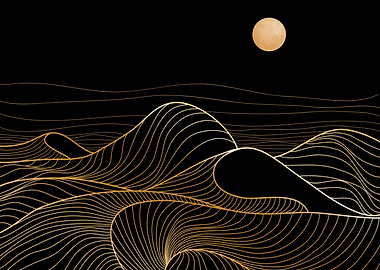 Mountain line art pattern