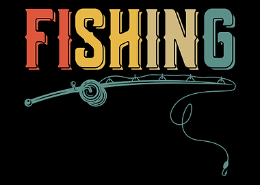 Retro Fishing Rod Fish