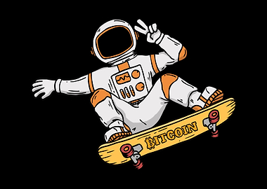 Astronaut Bitcoin Skater