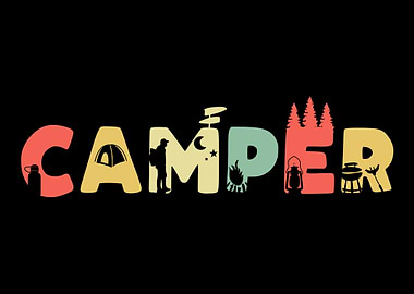 Retro Camping Tent Vintage