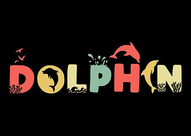 Retro Dolphin Vintage