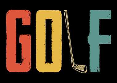 Retro Golf Golfer Vintage
