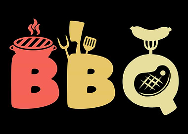 Retro BBQ Grilling Vintage