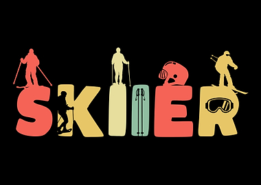 Retro Skiing Skier Vintage