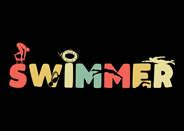 Retro Swimming Vintage