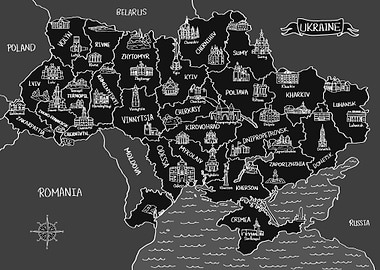 Dark Ukraine Map