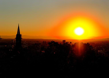 Sunset over a Village