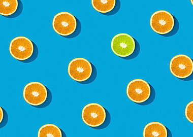 flat lay oranges