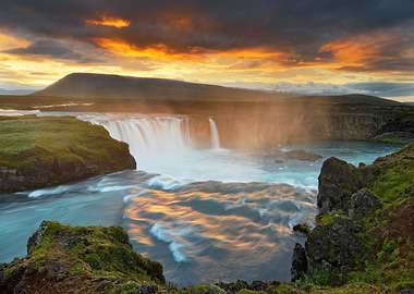 Big waterfall in Iceland