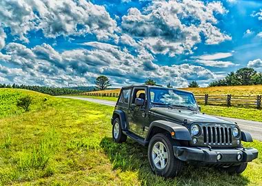 Jeep Ride with Summer Sky