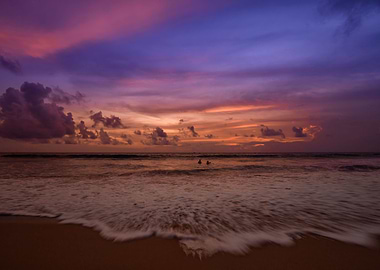 Sunset on the exotic beach