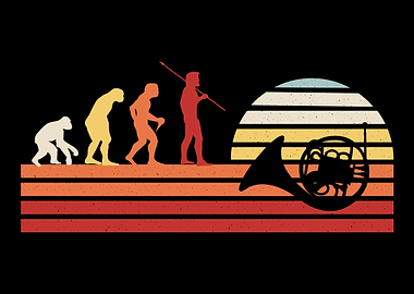 Retro French Horn Marching