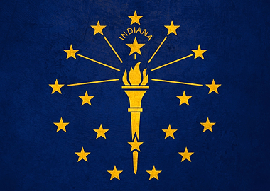 Flag of Indiana on Wall