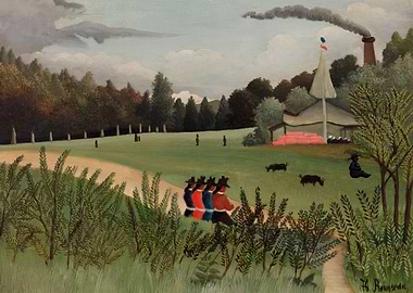 Four Young Girls Landscape