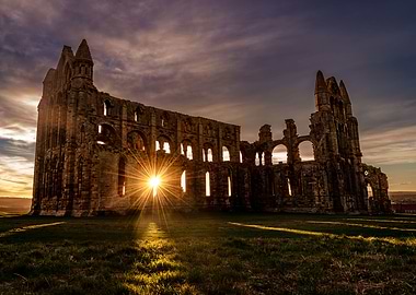 Whitby Abbey at sunset