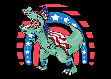 Trex 4th July Dinosaur US