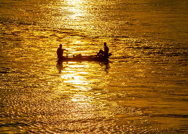 Sunrise over a tidal river