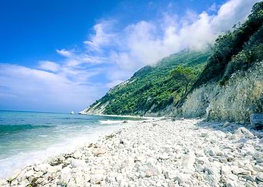 rock beach in Italy