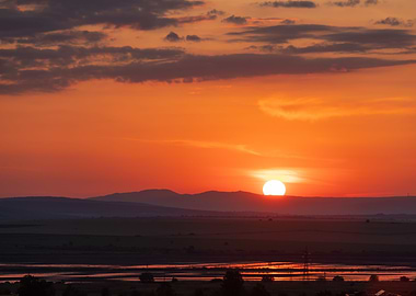 Orange sunset in Bulgaria