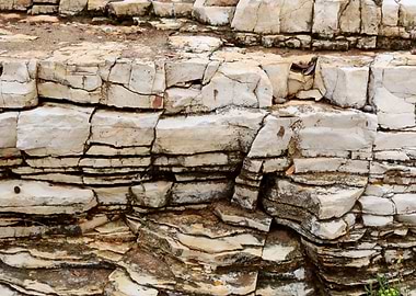 Rock coastline weathered