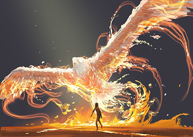 Phoenix bird flying