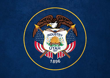 Old Flag of Utah on Wall