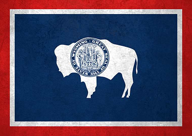 Flag of Wyoming on Wall