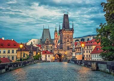 Prague At Dusk