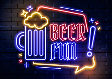 Neon Beer Fun Retro