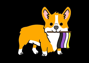 Corgi Nonbinary Pride