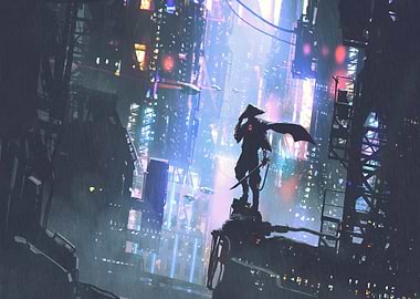 Futuristic samurai