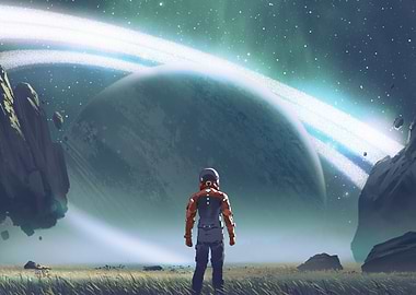 futuristic man standing