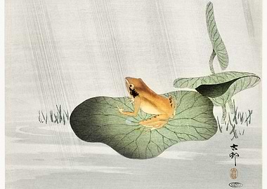 Frog on lotus leaf 1900