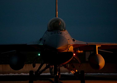 Taxies on the runway