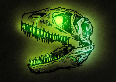 Glowing T Rex Skull