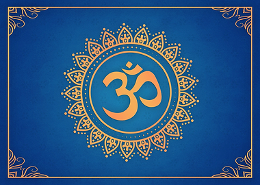 Hindu Ohm Symbol Blue