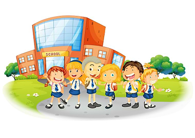 Children in school uniform