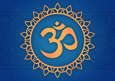 Hindu Ohm Symbol Blue