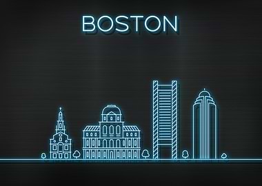 Boston City Skyline