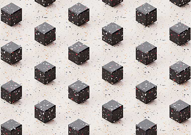 Black terrazzo cubes